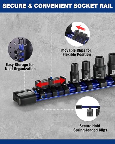 مجموعة مقابس توركس 11 قطعة من WORKPRO، مجموعة مقابس نجمة محرك 1/4 بوصة 3/8 بوصة، مجموعة مقابس توركس خارجية من الفولاذ CR-V (مقبس E4-E20) مع منظم مقبس PVC، مثالية للدراجات النارية والسيارات والإصلاح الميكانيكي in Kuwait