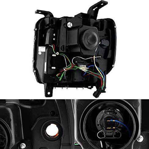 AKKON - For 14-17 GMC Sierra 1500/2500HD/3500HD BLACK C-Shape LED DRL Projector Headlights Pair in Saudi Arabia