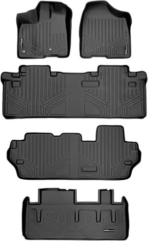 MAXLINER Floor Mats 2nd and 3rd Row Liner Grey for 2011-2018 Toyota Sienna 7 Passenger Model Only in Kuwait