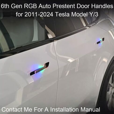 Auto Present Door for Tesla Model Y&3 2021-2026 RGB Auto Door Handles (6Th Gen) in Saudi Arabia