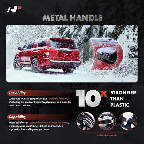 A-Premium - مقبض الباب الخلفي المعدني المحسن - متوافق مع Toyota Tundra 2007-2013 - مقبض مزلاج أسود مزخرف، مع فتحة الكاميرا، مع فتحة المفتاح - استبدال # 690900C050Metal in Saudi Arabia