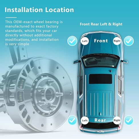 مجموعة محور تحمل العجلات الخلفية الأمامية 513420 لسيارة Hyundai Elantra GT 2017-2023، Ioniq، Kona، Veloster N، 2017-2024 Kia ​​NIRO، Forte، Seltos، 51750-F2000 (قطعتان) in Kuwait