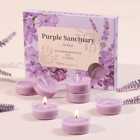 DEVI Moonlit Gardenia المعطرة أضواء الشاي الشموع 12 حزمة، 3.5-4 ساعات شموع شاي النخيل الطبيعية السائبة للمنزل المعطرة، ناخبين صغيرين معطرة للغاية مع الزيوت العطرية للعلاج بالروائح المنزلية، والهدايا in Kuwait
