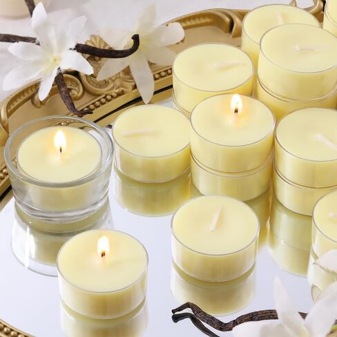 DEVI Moonlit Gardenia المعطرة أضواء الشاي الشموع 12 حزمة، 3.5-4 ساعات شموع شاي النخيل الطبيعية السائبة للمنزل المعطرة، ناخبين صغيرين معطرة للغاية مع الزيوت العطرية للعلاج بالروائح المنزلية، والهدايا in Kuwait