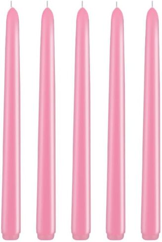 Taper Candles, Set of 5 10-Inch - No-Drip Dinner Candles - Long Burn Time for Dinner, Party or Wedding (Pink) in Saudi Arabia