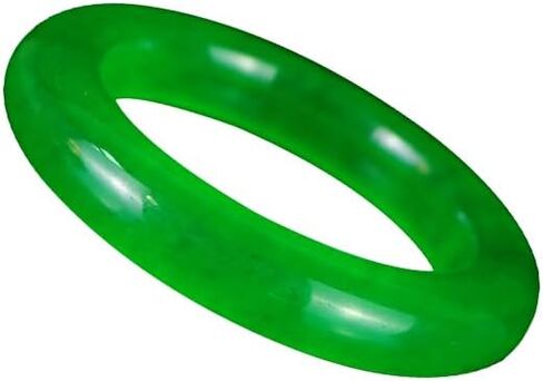 URED Elegant Green Jade Bangle Bracelet for Women Feng Shui Good Luck Healing Energy Wealth Bracelet Fashion Fat Round Jade Stone Bangles for Woman Birthday Gift in Kuwait
