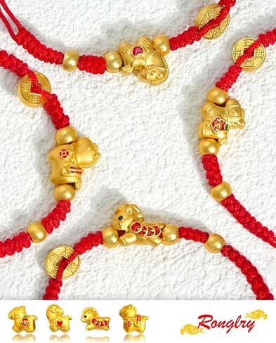 Ronglry Chinese New Year of The Horse 2026 Red String Bracelets Chinese Zodiac Bracelet Horse Charms Handmade Braid Rope Bracelets Good Luck Bracelet for Women Men in Kuwait