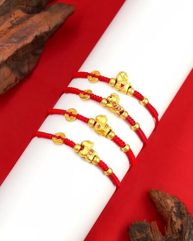 Ronglry Chinese New Year of The Horse 2026 Red String Bracelets Chinese Zodiac Bracelet Horse Charms Handmade Braid Rope Bracelets Good Luck Bracelet for Women Men in Kuwait