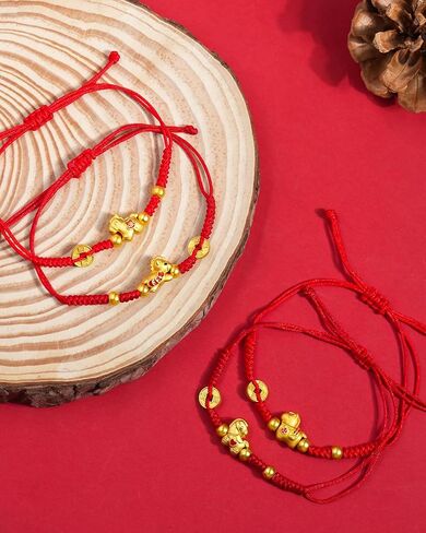 Ronglry Chinese New Year of The Horse 2026 Red String Bracelets Chinese Zodiac Bracelet Horse Charms Handmade Braid Rope Bracelets Good Luck Bracelet for Women Men in Kuwait
