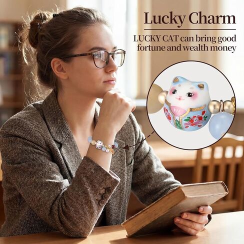 Landical 4 Pcs Feng Shui Good Luck Bracelets for Women Men Lucky Cat Pi Xiu Crystal Jade Bracelet Pi Yao Lucky Charm Wealth Jewelry Gift for Fortune Protection Protective Energy in Saudi Arabia