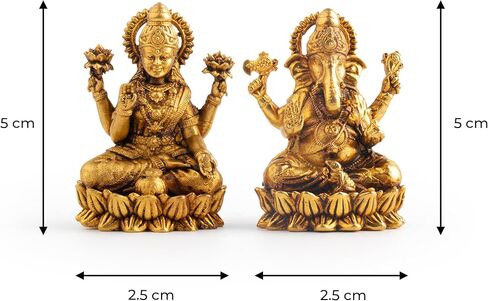Brass Lakshmi Ganesh Idol Murti Diwali Pooja Spiritual Sculpture Indian Décor Antique God Statue for Home Entrance Temple Decoration and Gifting (Lakshmi Ganesh) in Saudi Arabia