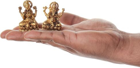 Brass Lakshmi Ganesh Idol Murti Diwali Pooja Spiritual Sculpture Indian Décor Antique God Statue for Home Entrance Temple Decoration and Gifting (Lakshmi Ganesh) in Saudi Arabia