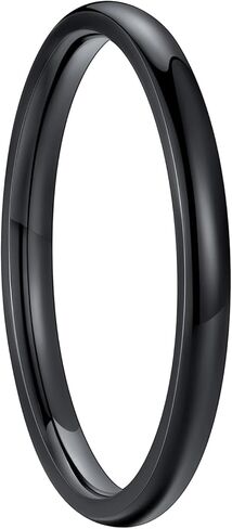 FaithHeart Band Rings 2/4/6/8 mm Width Stainless Steel/18K Gold Plated Polished Wedding Bands for Men Woman Personalized Customizable Gifts in Kuwait