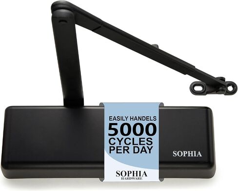 Sophia Commercial Door Closer Extra Heavy Duty DK9000 Hydraulic Auto Door Closer Adjustable Size 1-6 Automatic Door Closer Hinge for Heavy Traffic Areas, Grade 1- ADA Compliant & UL Listed, Silver in Saudi Arabia
