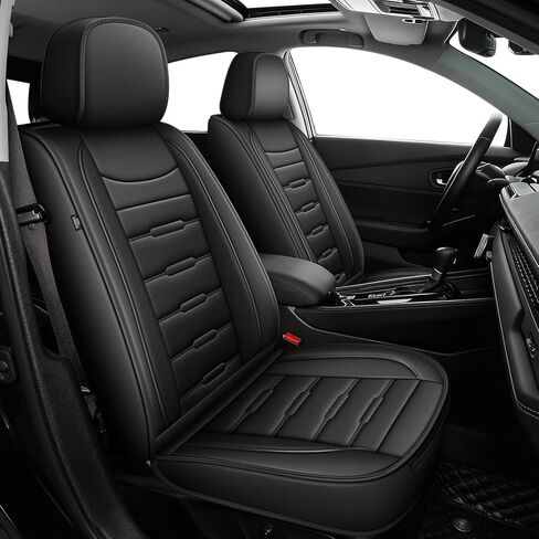 AOMSAZTO 5 Car Seat Covers Full Set Custom Fit for Honda Accord 2018 2019 2020 2021 2022 Waterproof Faux Leather Seat Covers Protectors Compatible Airbags (Only Fit for 5 Seats, Black) in Saudi Arabia