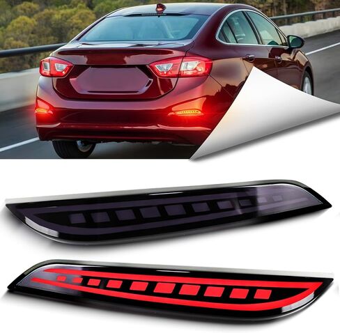 LED Rear Bumper Reflector Light Compatible with 2016 2017 2018 Chevrolet Chevy Cruze Trax ACTIV GM1184116 | GM1185116 | 84037296 DRL Tail Brake Lamp (Red) in Kuwait