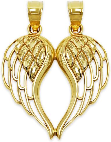 قلادة Gold Break Apart Angel Wing Charm - ذهب عيار 10 قيراط - مجوهرات Angel Wing - قلادة Angel Wing in Saudi Arabia