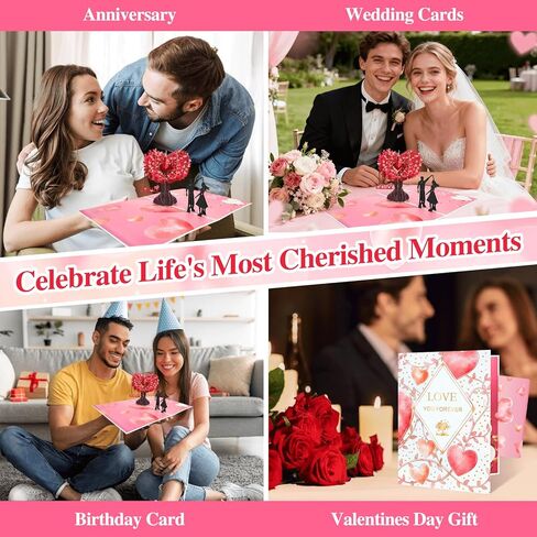3D Pop Up Anniversary Card, I Still Do Love Tree Hearts Couple Wedding Card for Her, Wife, Husband, Him, Girlfriend, Romantic Love Letter Gift for Wedding, Anniversary, Valentines, Birthday in Saudi Arabia