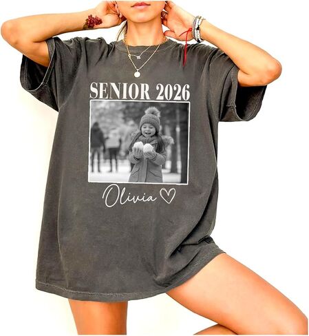 Personalized Senior 2026 T-Shirt, Custom Photo Shirt for Graduation, Customizable Name & Image, Senior Keepsake Gift in Saudi Arabia
