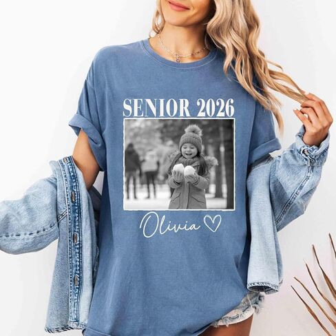 Personalized Senior 2026 T-Shirt, Custom Photo Shirt for Graduation, Customizable Name & Image, Senior Keepsake Gift in Saudi Arabia