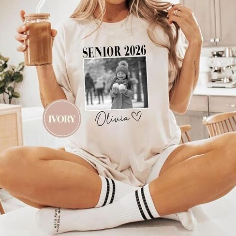 Personalized Senior 2026 T-Shirt, Custom Photo Shirt for Graduation, Customizable Name & Image, Senior Keepsake Gift in Saudi Arabia