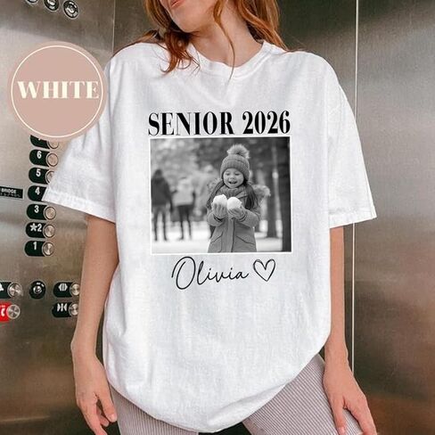 Personalized Senior 2026 T-Shirt, Custom Photo Shirt for Graduation, Customizable Name & Image, Senior Keepsake Gift in Saudi Arabia