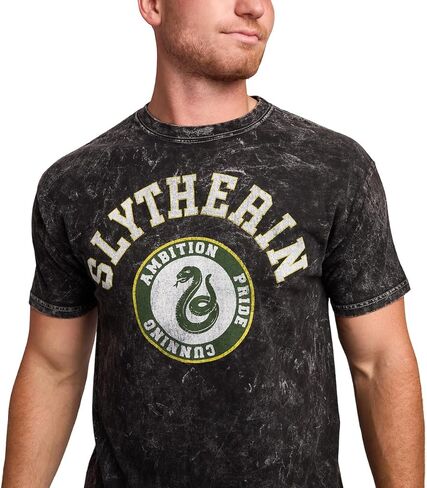Harry Potter Slytherin Varsity Men's Gray Vintage Mineral Wash Crew Neck Short Sleeve T-Shirt in Saudi Arabia