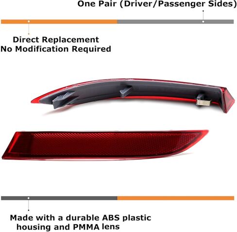 iJDMTOY Red Lens Rear Bumper Reflector Lenses Compatible With BMW 2011-2013 X5 (E70 LCI Facelift Model) in Saudi Arabia