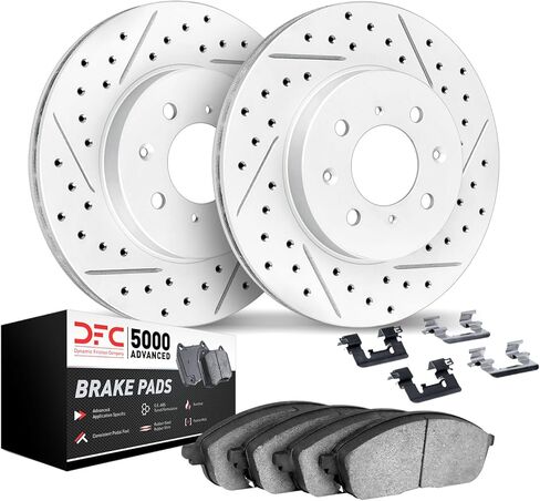 مجموعة فرامل شركة الاحتكاك الديناميكي لسيارة هوندا فيت 2015-2020 | طقم دوّارات ووسادات فرامل أمامية 5000 المتقدمة | الأجهزة متضمنة in Kuwait