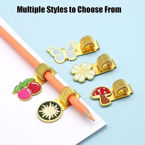 Cute Metal Pen Clip Holders,Universal Stylus Pen Holder,Decorative Pencil Clips,Pen Holders for Notebooks, Journals and Office Use (Style 3) in Saudi Arabia