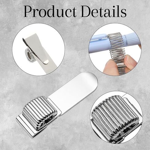 6Pcs Metal Pen Holder Clip, Clipboard Pen Holder Pencil Clip with Adjustable Single Spring Loop Organizer for Notebooks Journals Planner Clipboard Silver in Kuwait