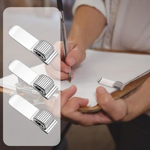 6Pcs Metal Pen Holder Clip, Clipboard Pen Holder Pencil Clip with Adjustable Single Spring Loop Organizer for Notebooks Journals Planner Clipboard Silver in Kuwait