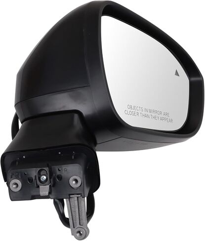 TRQ Passenger Side Mirror Assembly Power Heated Blind Spot Foldaway Textured Black Compatible with 2023 Nissan Rogue SV Japan Built Models 1st VIN Digit J in Saudi Arabia
