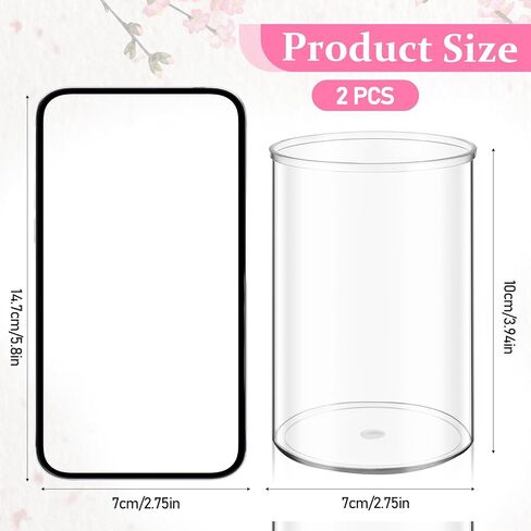 قطعتان من حامل أقلام الأكريليك المستدير، منظم حاوية الأسطوانة، حامل أقلام الرصاص، حامل فرشاة مكياج دائري شفاف، ملحقات مكتبية لمستحضرات التجميل وفرشاة الأسنان وأقلام التلوين والأواني in Kuwait