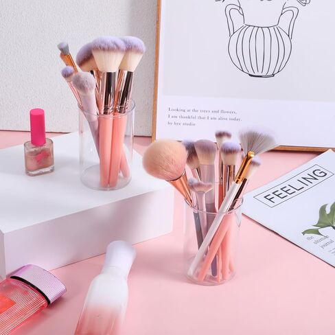 قطعتان من حامل أقلام الأكريليك المستدير، منظم حاوية الأسطوانة، حامل أقلام الرصاص، حامل فرشاة مكياج دائري شفاف، ملحقات مكتبية لمستحضرات التجميل وفرشاة الأسنان وأقلام التلوين والأواني in Kuwait