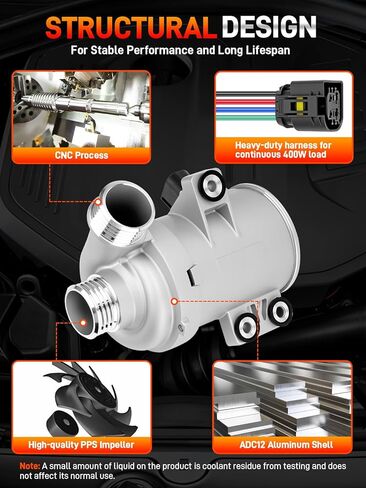 11518635089 Electric Engine Water Pump with Thermostat Compatible with BMW F22 F30 F34 F32 F10 F11 F25 F26 F15 E89 E84, 228i 328i 428i 528i Z4 X1 X3 X4 X5, N20B20 180kW L4 2.0L, Replace # 11517604027 in Kuwait