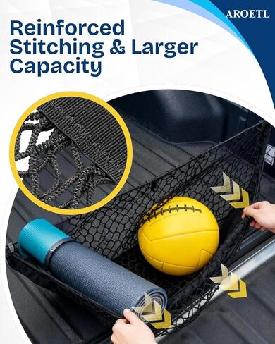 Truck Bed Cargo Net - Envelope Style Truck Bed Organizer Highly Elastic & Integrated Storage Bag - Compatible with Chevy, Ford, GMC, Dodge Ram（50" x 18"） in Saudi Arabia
