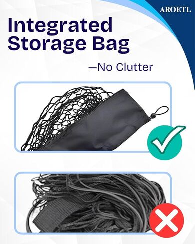 Truck Bed Cargo Net - Envelope Style Truck Bed Organizer Highly Elastic & Integrated Storage Bag - Compatible with Chevy, Ford, GMC, Dodge Ram（50" x 18"） in Saudi Arabia