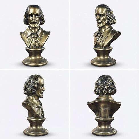 تمثال راتنج لتمثال ويليام شكسبير، منحوتات تمثال نصفي عتيقة لديكور المنزل لغرفة المعيشة، ديكور رف جمالي مقاس 12 بوصة لطاولة المكتب، هدايا برودواي فريدة من نوعها، نمط عصر النهضة in Kuwait