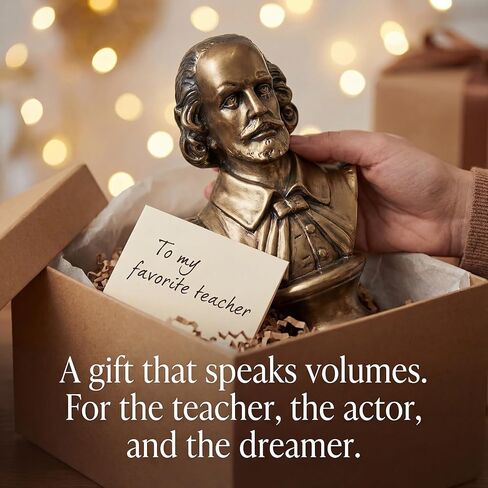 تمثال راتنج لتمثال ويليام شكسبير، منحوتات تمثال نصفي عتيقة لديكور المنزل لغرفة المعيشة، ديكور رف جمالي مقاس 12 بوصة لطاولة المكتب، هدايا برودواي فريدة من نوعها، نمط عصر النهضة in Kuwait