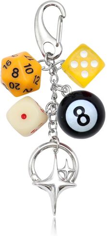 8 Ball Dice Keychain, Y2k Dice Purse Bag Charm with Cherry Star Heart Handbag Accessories for Women Men in Saudi Arabia