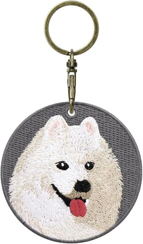 MC Fashion Double-sided Embroidered Cute Dog Portrait Keychain Accessory - Creative Gift Pendant Charm for Bags and Backpacks in Saudi Arabia