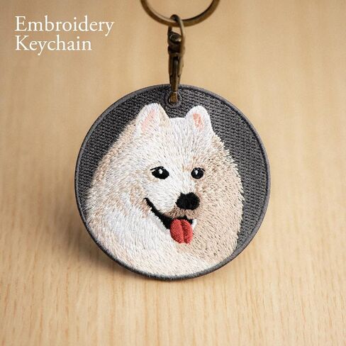 MC Fashion Double-sided Embroidered Cute Dog Portrait Keychain Accessory - Creative Gift Pendant Charm for Bags and Backpacks in Saudi Arabia