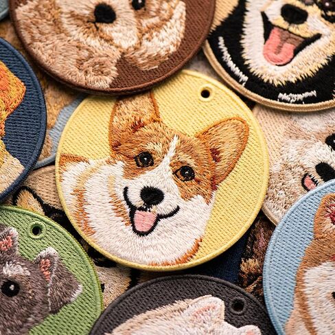 MC Fashion Double-sided Embroidered Cute Dog Portrait Keychain Accessory - Creative Gift Pendant Charm for Bags and Backpacks in Saudi Arabia