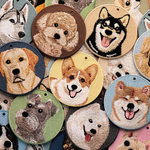 MC Fashion Double-sided Embroidered Cute Dog Portrait Keychain Accessory - Creative Gift Pendant Charm for Bags and Backpacks in Saudi Arabia