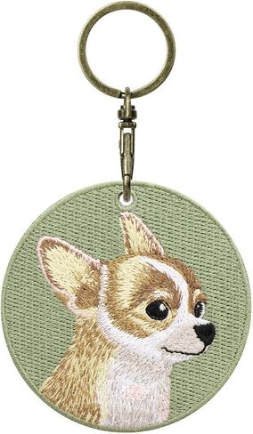 MC Fashion Double-sided Embroidered Cute Dog Portrait Keychain Accessory - Creative Gift Pendant Charm for Bags and Backpacks in Saudi Arabia