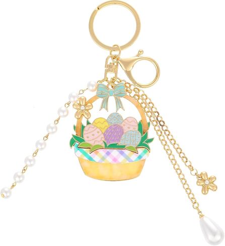 Madison Tyler Easter Keychains for Women | Easter Eggs Basket Bag Charms for Handbags | Gold Plated Cute Purse Charms for Backpack Bag Trendy in Saudi Arabia
