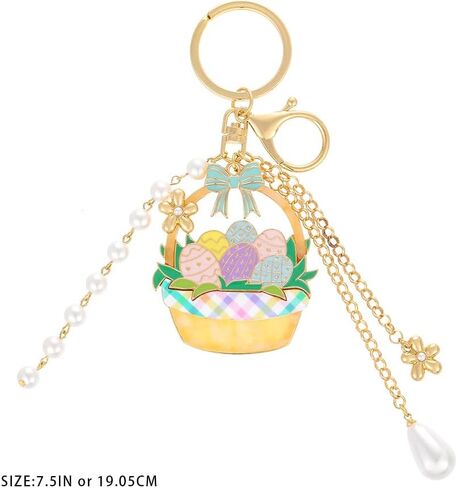 Madison Tyler Easter Keychains for Women | Easter Eggs Basket Bag Charms for Handbags | Gold Plated Cute Purse Charms for Backpack Bag Trendy in Saudi Arabia