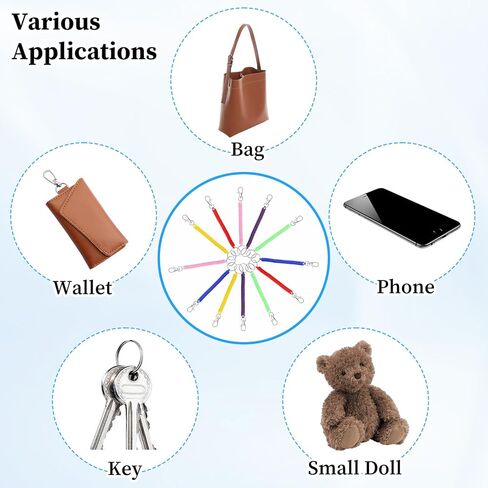 60 قطعة من سلاسل المفاتيح ذات الملف الزنبركي القابلة للسحب - 6 ألوان متنوعة مع مشبك جراد البحر للمفاتيح، والمحفظة، والمحفظة، والهاتف، وشارة الهوية، وحبل معصم قابل للتمدد مضاد للفقدان in Kuwait