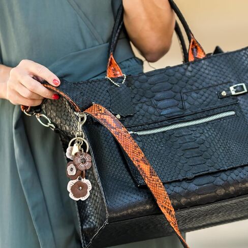 Flower Keychain, Metal Charms for Bags, Flower Leather Bag Charm for Women, Retro Bag Accessories Charms for Handbags, Backpack, Purse in Kuwait